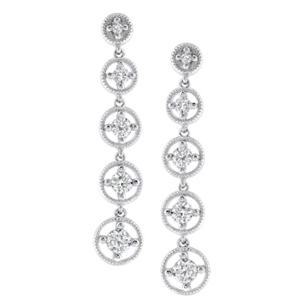 14k White Gold 0.50 ctw Diamond Earrings, (SI3/G-H)