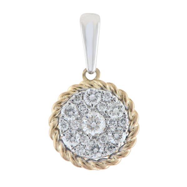 14K Two-Tone  Gold 0.34CTW Diamond Pendant Necklace, (I1-I2/H-I)