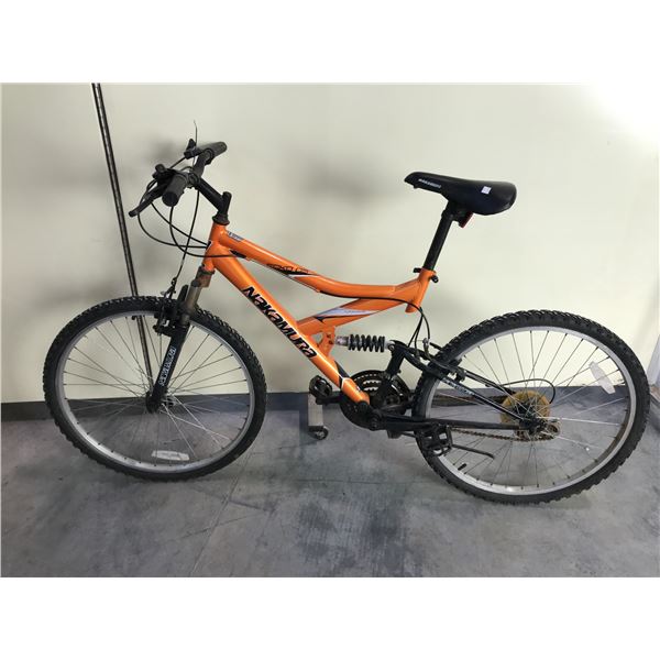 ORANGE NAKAMURA 21 SPEED FULL SUSPENSION MOUNTAIN BIKE