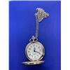 Image 1 : New Quartz Silver Engravable Steam Engine Pocket watch and chain Set