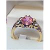 Image 1 : Ladies Pink Topaz Style round cut solitaire ring-size 7.5
