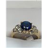 Image 1 : Ladies Blue Topaz Style Round Cut Gemstone Ring-size 7.5