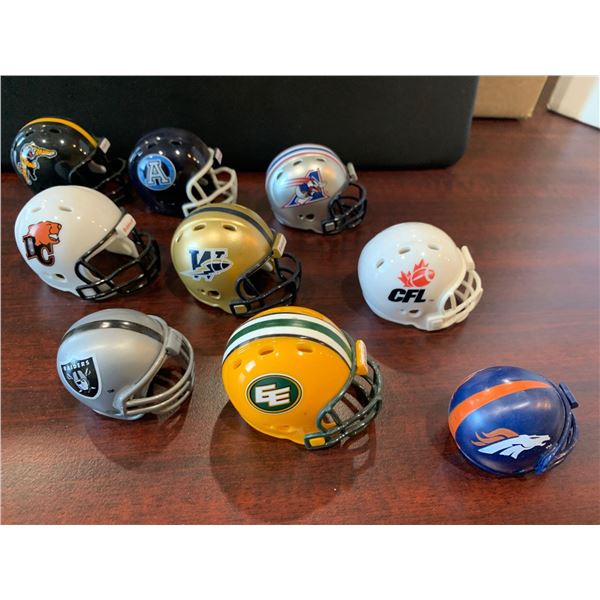 Lot of 9 miniature football collector helmets
