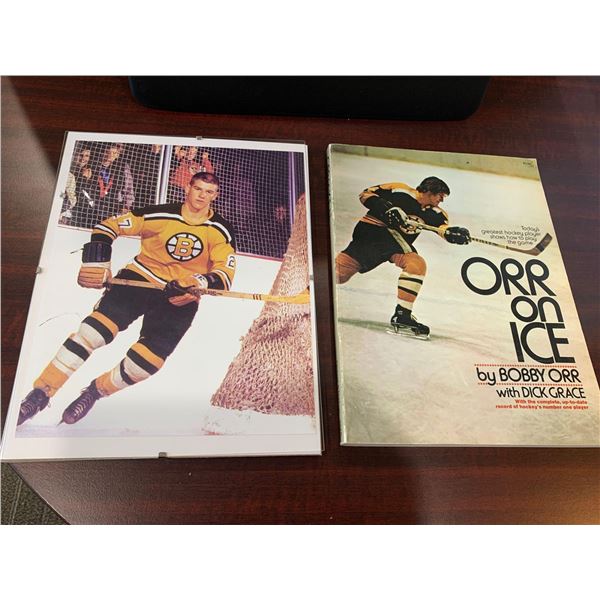 Bobby Orr framed picture and book