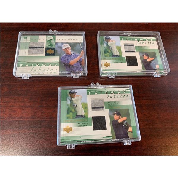 Lot of 3 Fairway Fabrics collector golf cards - charles howell, Ty Tron,Â 
