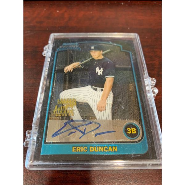 Signed Eric Duncan Baseball card
