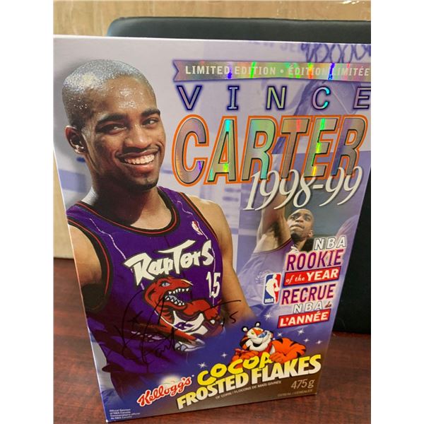 Vince carter Toronto Raptors Signed Cereal Box