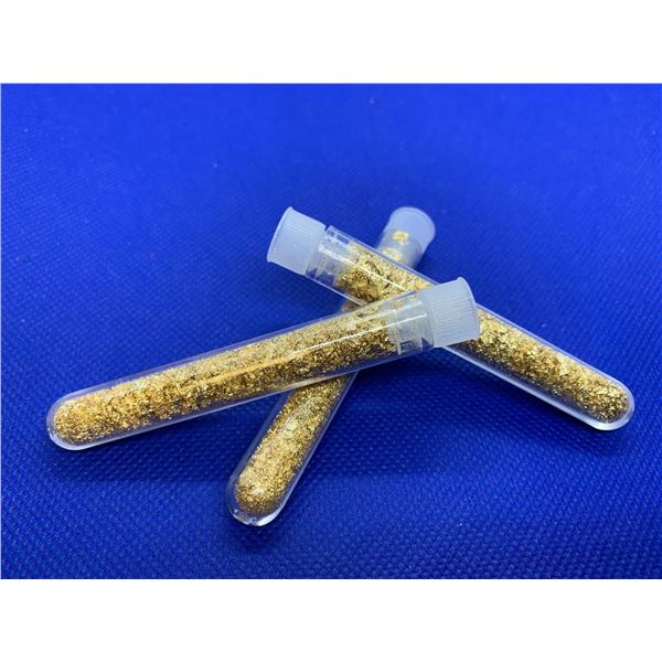 Lot of 3 large Vials of Gold Flake