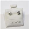 Image 1 : 14K White Gold Diamond (0.4Ct,I2-I3,H-I) Earrings (~weight 0.57g), Made in Canada, Appraised Retail 