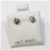 Image 4 : 14K White Gold Diamond (0.4Ct,I2-I3,H-I) Earrings (~weight 0.57g), Made in Canada, Appraised Retail 
