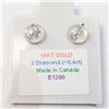 Image 6 : 14K White Gold Diamond (0.4Ct,I2-I3,H-I) Earrings (~weight 0.57g), Made in Canada, Appraised Retail 