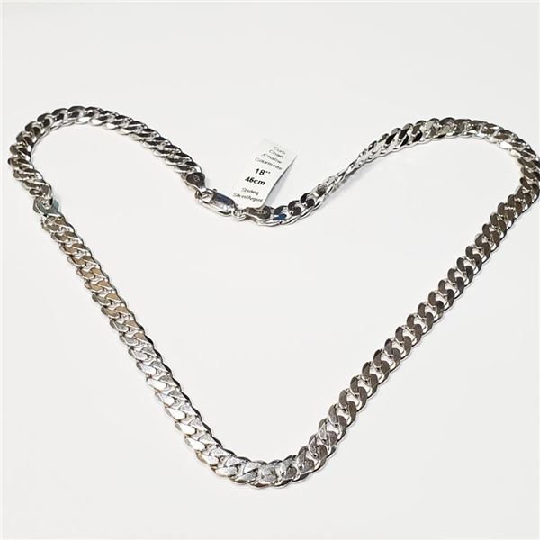 Silver Cuban 18 32.6G Necklace, Suggested Retail Value $1000 (Estimated Selling Price from $150 to $