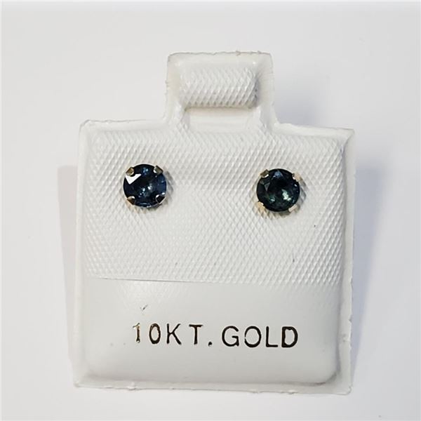 10K Yellow Gold Sapphire (0.65ct) Earrings, Made in Canada, Suggested Retail Value $200 (Estimated S