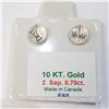 Image 3 : 10K Yellow Gold Sapphire (0.65ct) Earrings, Made in Canada, Suggested Retail Value $200 (Estimated S