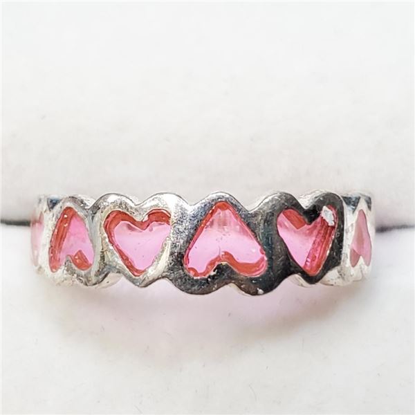 Silver Pink Crystal Ring, Suggested Retail Value $80