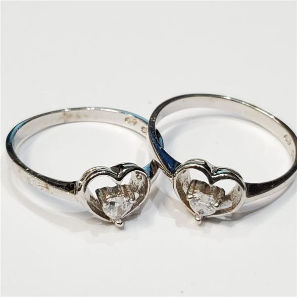 Silver Set Of 2 Cz Ring, Suggested Retail Value $200 (Estimated Selling Price from $30 to $60)