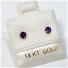 Image 1 : 14K Yellow Gold Genuine Amethyst Earrings, Made in Canada, Suggested Retail Value $240 (Estimated Se