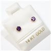 Image 2 : 14K Yellow Gold Genuine Amethyst Earrings, Made in Canada, Suggested Retail Value $240 (Estimated Se
