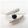 Image 1 : Silver Created Sapphire  Cz Ring, Suggested Retail Value $120