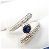 Image 2 : Silver Created Sapphire  Cz Ring, Suggested Retail Value $120