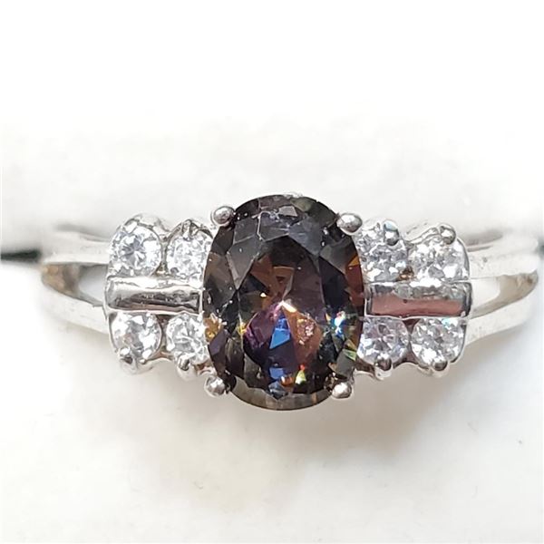Silver Rainbow Topaz Ring, Suggested Retail Value $160