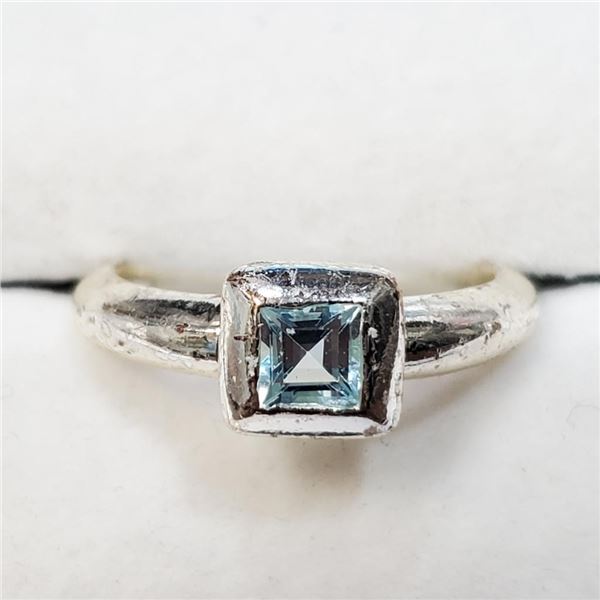 Silver Blue Topaz(0.5ct) Ring, Suggested Retail Value $120
