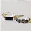 Image 1 : Silver Lot Of 2 Onyx Marcasite Ring (~weight 4.34g), Suggested Retail Value $160