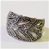 Image 2 : Silver Marcasite Ring (~Size 6.5)(Ring is resizable for $40) (~weight 5.25g), Suggested Retail Value