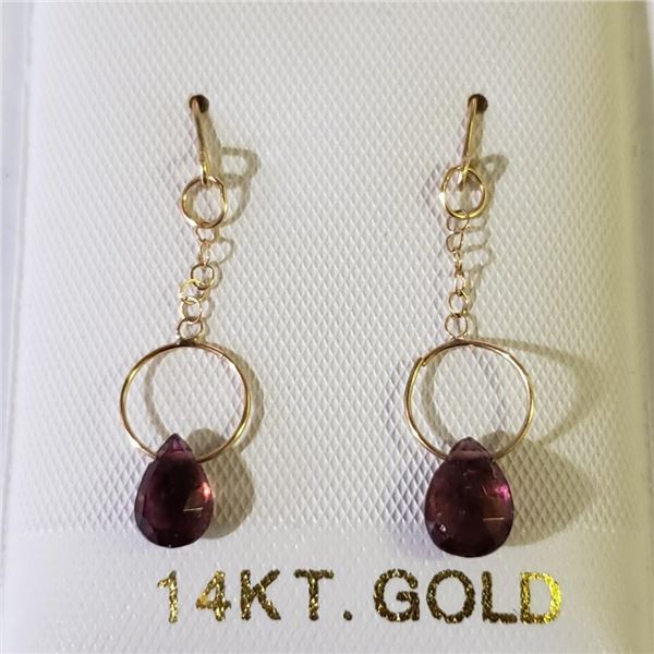 14K Yellow Gold Garnet(1.6ct) Earrings, Suggested Retail Value $400 (Estimated Selling Price from $6
