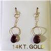 Image 1 : 14K Yellow Gold Garnet(1.6ct) Earrings, Suggested Retail Value $400 (Estimated Selling Price from $6