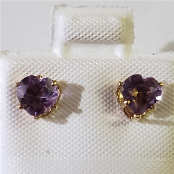 14K Yellow Gold Gold Fill Amethyst(0.1ct) Earrings, Suggested Retail Value $120