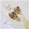 Image 2 : 14K Yellow Gold Gold Fill Amethyst(0.1ct) Earrings, Suggested Retail Value $120