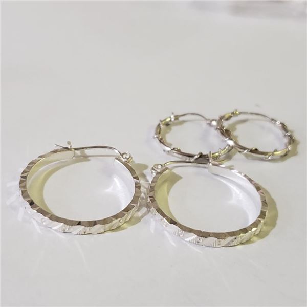 Silver Lot Of 2 Pairs Earrings (~weight 4.21g), Suggested Retail Value $100