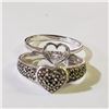 Image 3 : Silver Lot Of 2 Cubic Zirconia Marcasite Ring (~weight 5g), Suggested Retail Value $160