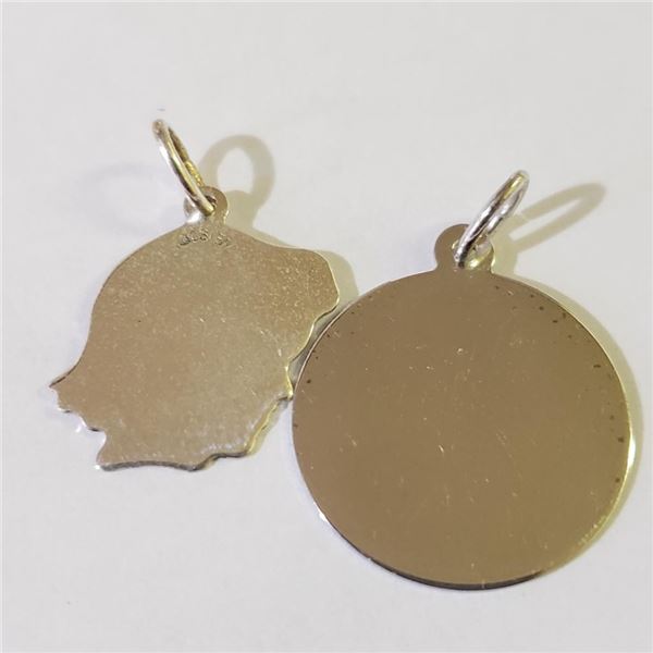 Silver Lot Of 2 Engravable Pendant, Suggested Retail Value $100