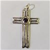 Image 1 : Silver Cubic Zirconia Cross Pendant, Suggested Retail Value $80