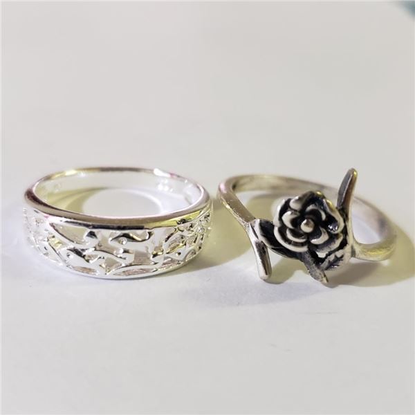 Silver Lot Of 2 Ring (~weight 4.9g), Suggested Retail Value $100