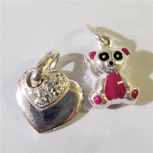 Silver Lot Of 2 Cubic Zirconia Pendant, Suggested Retail Value $140