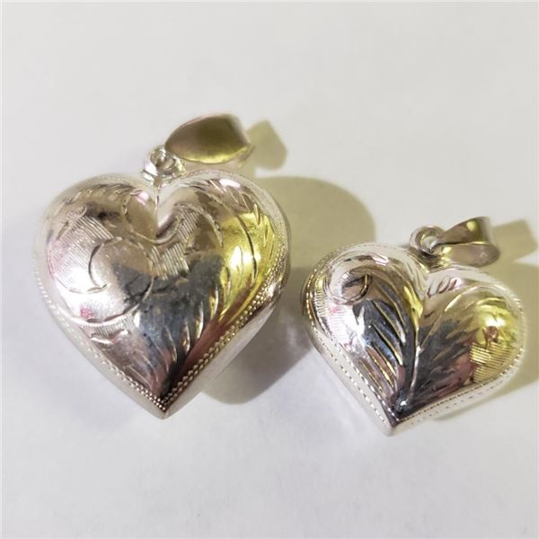 Silver Lot Of 2 Heart Pendant (~weight 6.49g), Suggested Retail Value $140