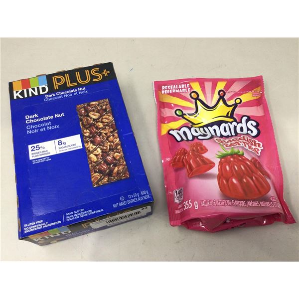 Kind Plus Dark Chocolate Nut Bars and Maynards Swedish Berries