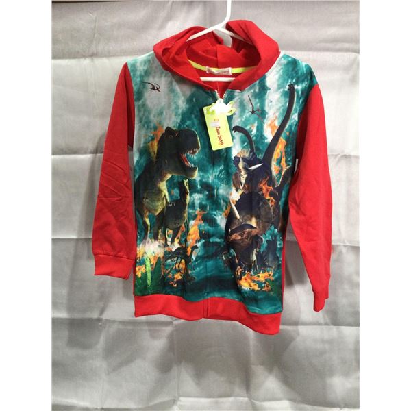 Dinosaur Graphic Zip-up Hoodie (150)