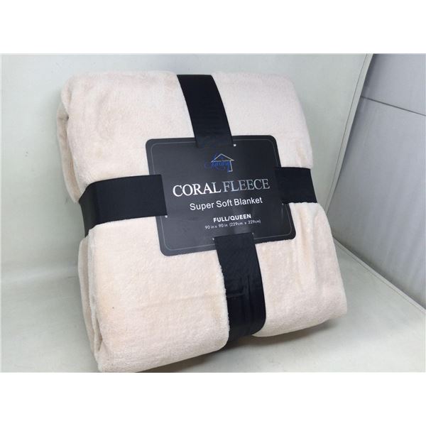 Coral Fleece Super Soft Blanket (Full/Queen) White