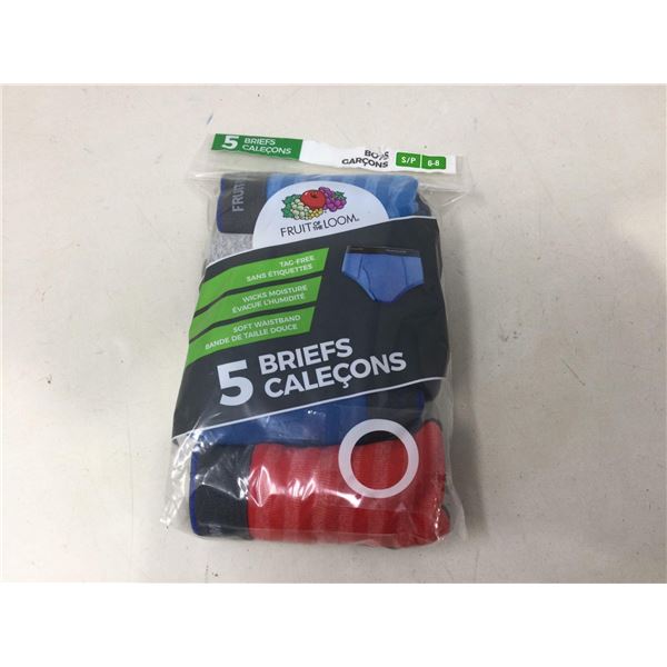 Kids Fruit of the Loom 5 Briefs (6-8 S)