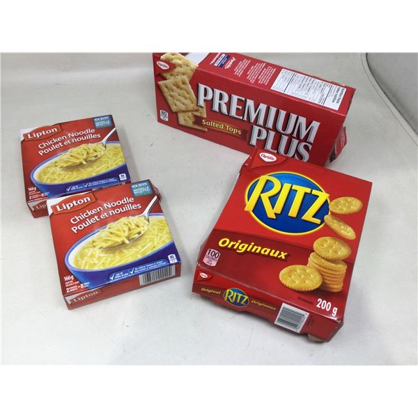 Lipton Chicken Noodle Soup and Crackers