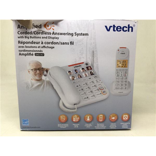 vTechÂ Corded/Cordless Answering Systemwith Big Buttons and Display