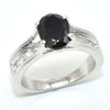 Image 2 : Silver Black Spinel(1.8ct) Rhodium Plated Ring (~weight 5.05g), Suggested Retail Value $250 (Estimat