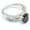 Image 3 : Silver Black Spinel(1.8ct) Rhodium Plated Ring (~weight 5.05g), Suggested Retail Value $250 (Estimat