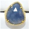 Image 1 : Gpss Sapphire(8.1ct) Rhodium Plated Ring (~weight 5.3g), Suggested Retail Value $250 (Estimated Sell