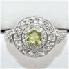 Image 1 : Silver Peridot Cz(1.8ct) Rhodium Plated Ring (~weight 4.05g), Suggested Retail Value $200 (Estimated