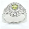 Image 2 : Silver Peridot Cz(1.8ct) Rhodium Plated Ring (~weight 4.05g), Suggested Retail Value $200 (Estimated